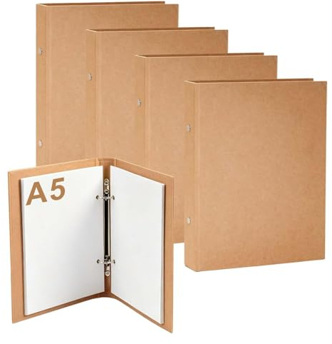 4 stycken 2-Ringpärmmed, Ringpärmmed2ringmekanism, Ringpärmmed2ringar, A5 Ringpärm 2 Ringar,A5 2 Ringpärm Planner, Binder A5 2 ringar, lämpliga för kontor, studier och planering.