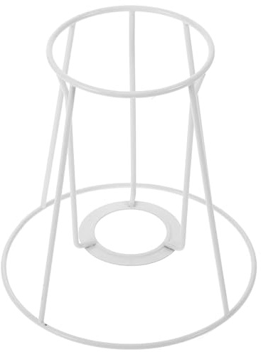 HOMOBABE Cornice Paralume in Ferro Bianco per Lampada da Tavolo E27, Struttura Semplice Bordi Lisci senza Sbavature, per Illuminazione Domestica
