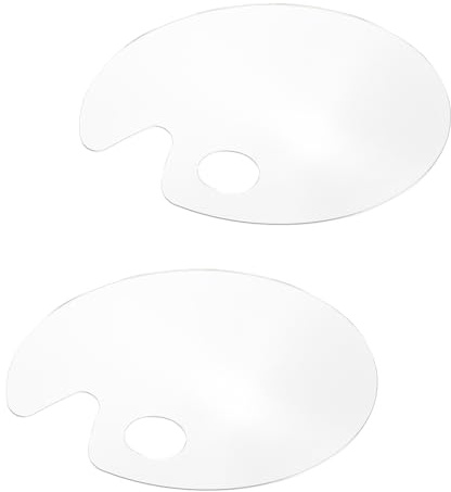 BAFOVY Akrylfärgspalettsats, Transparent Färgpall 2-pack 25 X 14,9 Cm Rektangelblandare, Lätt Att Rengöra, Bekvämt Grepp, för Akrylolja Akvarell Artister (2)