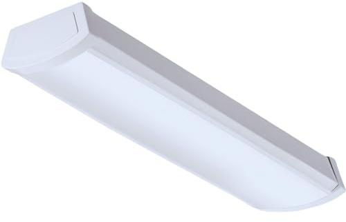 Lithonia Lighting 2 Foot LED Light Fixture, Low-Profile LED Wraparound Flush Mount Ceiling Light, 4000K Cool White, 120V, 24-Inch (FMLWL 24 840)