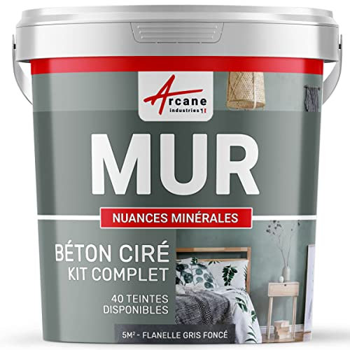 WANDSPACHTELBETON-KIT - NUANCES MINERALES Flanell Dunkelgrau - 5 m² - Matten finish