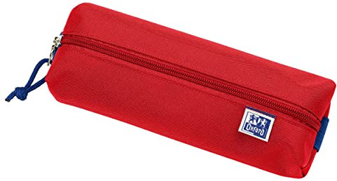 Oxford Federmäppchen für Mädchen und Jungen, rechteckig, Stifte-Etui, langlebig, rot