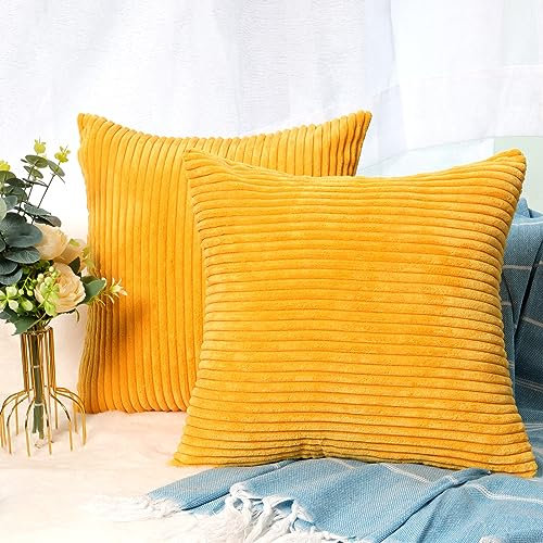CALIYO Kissenhülle Kord Uni 2er Set, Kissenbezug 60x60 Kissenbezüge für Zierkissen Dekokissen Sofakissen Couchkissen in vielen Farben.