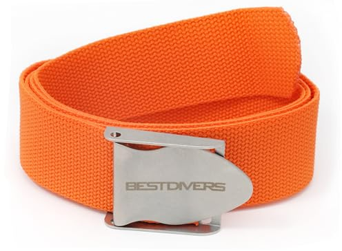 BEST DIVERS Cintura Arancio Fibbia Inox, Sub Uomo