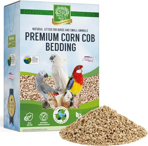 100% Natural Corn Cob Bedding for Pets - Small Pet Select Small Animal & Bird Cage Litter Safe for Hamsters, Guinea Pigs & More -6lb