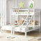 ANIROY 3FT Bunk Bed Triple Sleeper with Side Ladder for Children and Teens, Solid Wood Children Bed Frame(White)