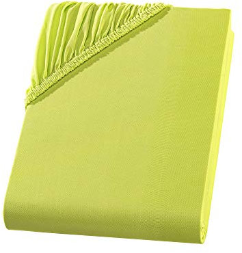 Luxus Hochwertige Spannbettlaken aus 100% Microfaser/Polyester - Hautsympathisch, Atmungsaktiv und Pflegeleicht für Ultimativen Schlafkomfort (apfelgrün, 90-100 x 200 + 30cm)