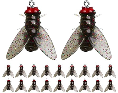 Fliegenfischen Fliegen Set, 20 Stück Realistische Angelfliegen, Fliegenfischköder mit Geschärftem Haken, Fliegenfischen Set Highly Deceptive Trout Fliess, for Carp/Bass/Mackerel/Pike/Grouper/Marli