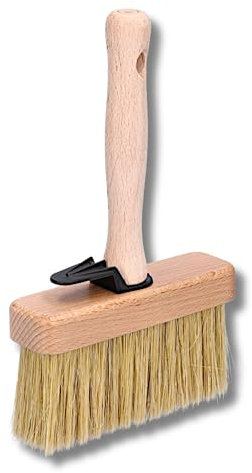 ToolSpace Brocha para Papel Pintado 130 mm, Brocha para Grandes Superficies, imprimar Paredes, techos - Pintar Muebles, Bancos, Cerdas Naturales, Mango ergonómico de Madera, Accesorio para Cubo