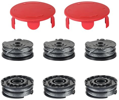 Flaveano Trimmertråd till Bosch AdvancedGrassCut36, ART 24 27 30 Grästrimmers, 6 Trimmerspolar och 2 Lock