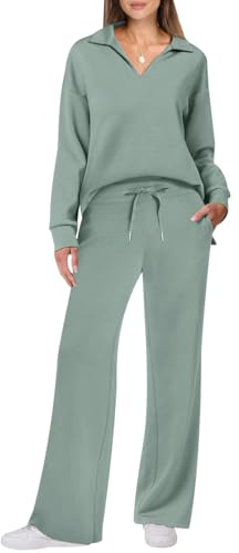 Ensemble Loungewear Femme Jogging Femme Ensemble Homewear Survêtements Femme Tenue D'Intérieur Femme Tracksuit Women Survêtement Femme Hiver Tenue Détente Jogging Suit Femme Grande Taille Vert L