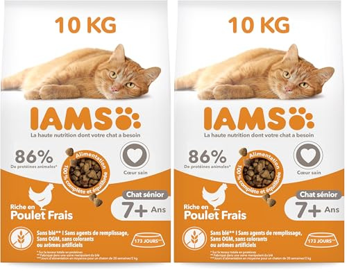 IAMS Advanced Nutrition - Croquettes Chats Adultes et Séniors Anti-Boules de Poils - 100% Complètes et équilibrées - Au Poulet - sans OGM Colorants Arômes Artificiels - Sac refermable de 1,5 kg