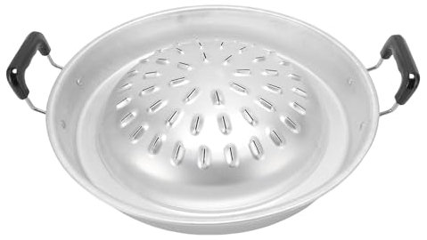 Pan de la Parrilla de Barbacoa Coreana Tailandesa, 2 en 1 Incluso Calentando la Olla de la Marihuana de la Olla de Carbón Bandeja de Barbacoa de Hierro para Shabu Huevo (35 cm/13.78in Color original)