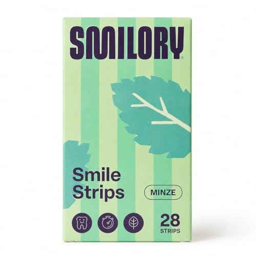 Smilory Smile Stripes - Strisce sbiancanti per denti - Con aloe vera e olio di menta fresca - Strisce sbiancanti (menta)
