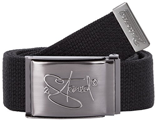 Original 2stoned Tresor Gürtel/Safe Belt mit matter Schnalle in Schwarz 4cm breit