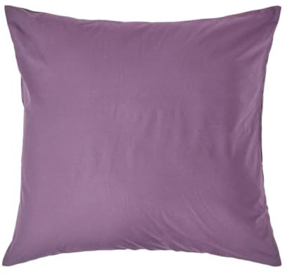 HOMESCAPES Perkal Kissenbezug 40x40 cm lila, Kissenhülle mit Reißverschluss, 100% ägyptische Baumwolle, Fadendichte 200