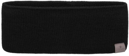 Lierys Cinta para la Cabeza Mono, Mujer/Hombre, ancho 8 cm - Fabricada en Alemania - Cinta de tres capas con forro de algodón - Orejeras ribeteadas talla única 54-60 cm negro talla única