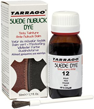 Tarrago | Tintura Suede Nubuck 50 ml | Tinte para zapatos, zapatos, bolsos y accesorios | Adecuado para gamuza natural y sintética, nobuck y similares (rojo 12)