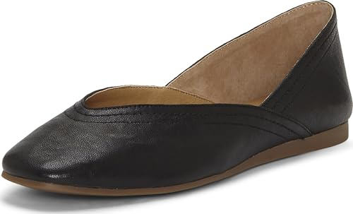 Lucky Brand Women's Alba Ballet Flat with Square Toe, Black, 7 M US