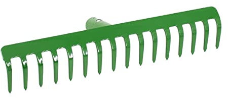 Rekord Gartenrechen (Stahl, pulverbeschichtet) - 16 Zinken Breite 39 cm - ohne Stiel, Laubrechen, Rasenrechen, Rechen, Harke, Heurechen