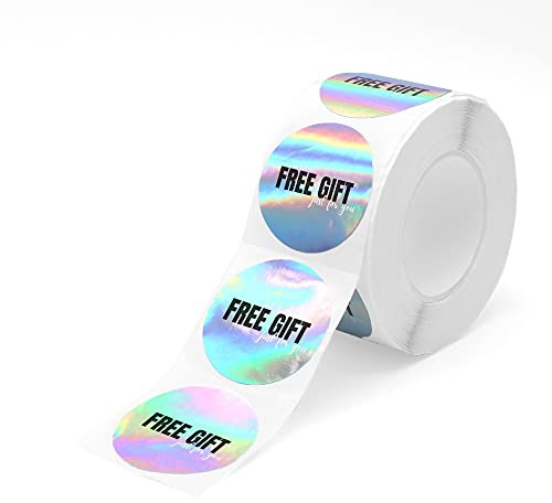 Mobiusea Creation Customer Appreciation Sticker Roll | Holographic Stickers for Small Business Packaging Supplies | 1.5 inch | 500 Labels for Shipping, Mailer and Envelop Seal Stickers