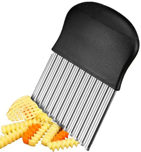 Wellenschneider,Pommes Wellenmesser Edelstahl,Wellenschneider Kinder für Pommes,Gemüse,Obst und Salat,Riffelmesser Baby,Wellenschnittmesser/Buntmesser,Riffelschneider Schneider,Wellen Messer Riffel