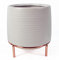 Leaf Macetas de cerámica, Soporte de Oro Blanco, 18 cm