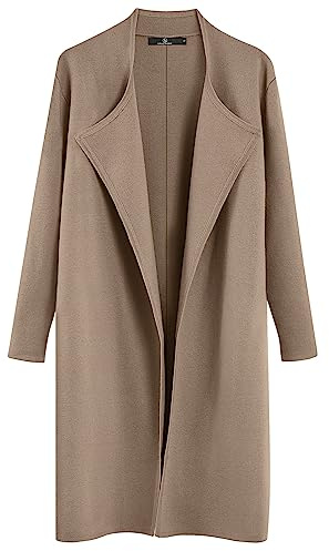 LILLUSORY Women's Long Cardigan Sweaters Oversized Fall Dressy Coatigan Jackets Trendy Knit Winter Coats Camel L