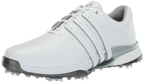 adidas Men's Tour360 24 Golf Shoes, Footwear White/Silver Metallic, 11