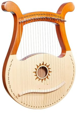Lyra 19 Saiten Lyra Harfe Klavier Lyra Harfe 19 Saiten Mahagoni Musikinstrument Mit Ersatz Saiten Aufbewahrungstasche Lyra Harfe(Color:Light Wood)
