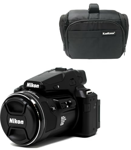 KamKorda Camera Bag + P950 4K Digital Compact Camera, 16MP 1/2.3 BSI CMOS Sensor, 83x Optical Zoom Lens, Dual Detect Optical Vibration Reduction, Built-In Wi-Fi and Bluetooth