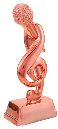 UKCOCO Microphone Trophy in Resin per Competizioni Canto Decorazione da con Design Classico Microfono Versatile per Karaoke Feste e Spettacoli per Adulti