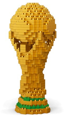 Atomic Building Coppa del Mondo da Costruire con Mini Blocchi. Trofeo 3D da Collezione. Figura Decorativa Sportiva. Regalo per Tifosi e Appassionati.