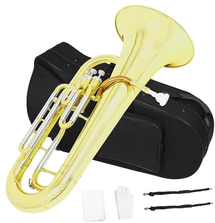 Euphonium Bb Euphonium 3 Schlüssel Vertikalventil Goldlack Baritonhorn Mit Musikinstrumentenzubehör