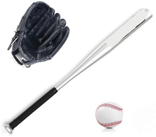 Baseballhandske baseballhandskdräkt, lätt aluminiumfladdermus 25 för utomhusspelare med bärväska (svart)