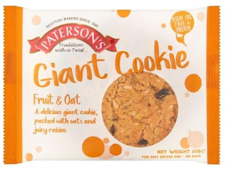Paterson's Giant Fruit & Oat Cookie 60g (Pack of 18)