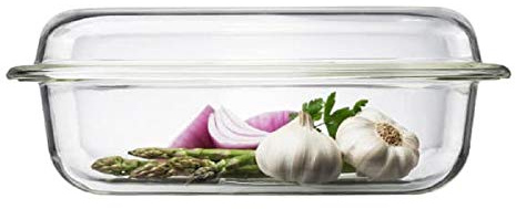 Lock & Lock Borosilikat Auflaufform - eine große und eine kleine Auflaufform - 4,2 L + 2,6 L rechteckig, auch als Deckel für die andere Form verwendbar