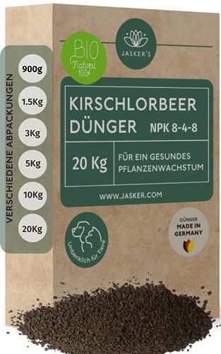 Bio Kirschlorbeer Dünger Langzeit 20 Kg - 100% Bio Heckendünger - Viel Kalium & Magnesium für frischgrüne Blätter - Organischer Dünger für Kirschlorbeer & Kirschlorbeerhecken