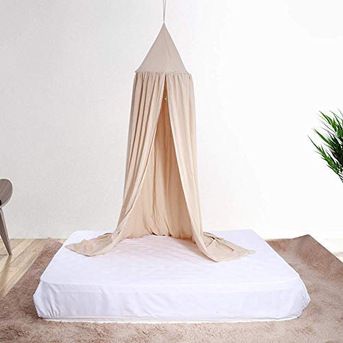 Jeffergarden Baldachin Kinderzimmer Beige Baby Bed Canopy Mosquito Net Multicolor Round Dome Canopy Moskitonetz hängenden Bett Baldachin Moskitonetz Vorhang für Baby Kinder Spielen Home Decor