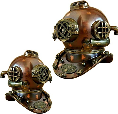 Nautical Replica Hub Vintage US Navy Mark V Scuba Hjälm, Brons, Stor, Vuxna Unisex