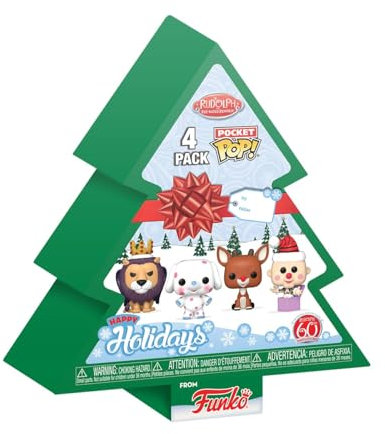 Funko Pocket Pop! Rudolph - Tree Holiday Box - Rudolph the Red-Nosed Reindeer - Keychain Novelty Keyring - Collectable Mini Figure - Stocking Filler - Gift Idea - Official Merchandise - Movies Fans