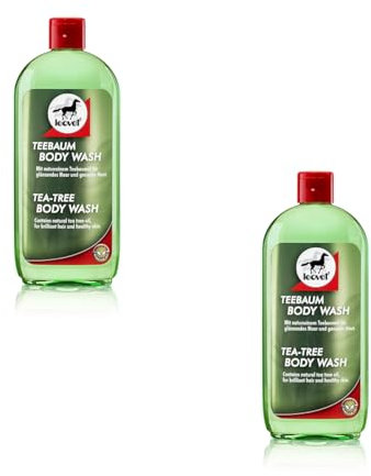 Leovet Erste Teebaum Body Wash Shampoo für Pferde | Doppelpack | 2 x 500 ml | Kann zur Pflege der Haut bei Juckreiz beitragen | Kann talgregulierend wirken | Glänzendes Fell