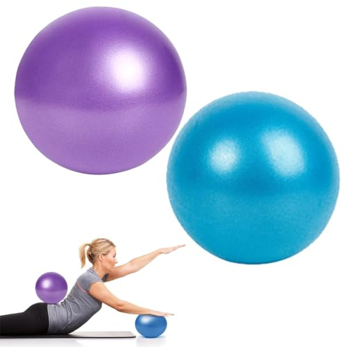 MKEAWWU 2 Pezzi Palla Pilates,Yoga Pilates Palla,Palla Da Ginnastica Per Yoga,Palla Da Yoga Balance,Fitness Ball,23-25Cm,Per Esercizi Addominali E Spalla Eserciz Equilibrio(Blu, viola）
