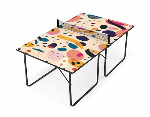 Mesa Ping Pong Diseño Abstract – Mesa Tenis de Mesa Compacta Interior – Tamaño Mini o Midi – Mr King Pong (Midi)