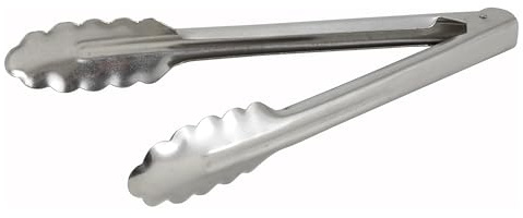 Winco 9 Stainless Steel Utility Tongs, Heavyweight