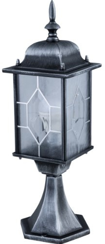 Konstsmide 7246-759 Milano Post Outdoor 1 x 75 W E27 Max Bollard/Leaded Effect Acrylic Glass/Aluminium / IP43 / Outside Light Antique Finish Matt black and silver