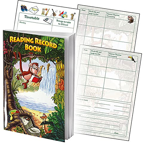 1 Jungle Themed 40 Page Reading Record Book A5 Primary Teaching Services