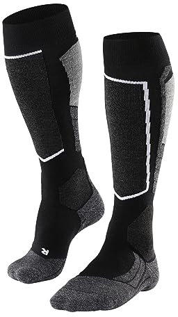 FALKE Damen Skisocken SK2 Intermediate W Kh Wolle Funktionsmaterial warm dick 1 Paar, Schwarz Black-Mix 3010, 41-42