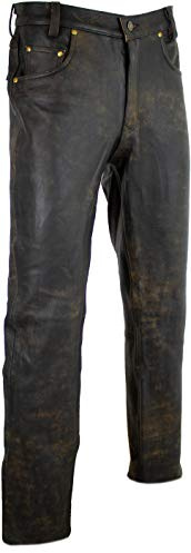 MDM Lederhose in antik braun Lederjeans Bikerjeans Motorrad Lederhose (31)