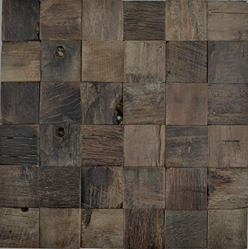 Holz Mosaik boot Old Wood Holz FSC Wand Küche Bad Fliesenspiegel|WB160-23|1Matte